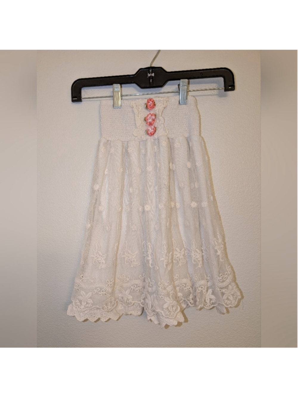 Lapis girl lace Strapless top with Ribbon Flowers Size 4/5